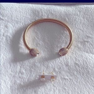 SET OF 18K GOLD FILLED BRACELET AND EARRINGS